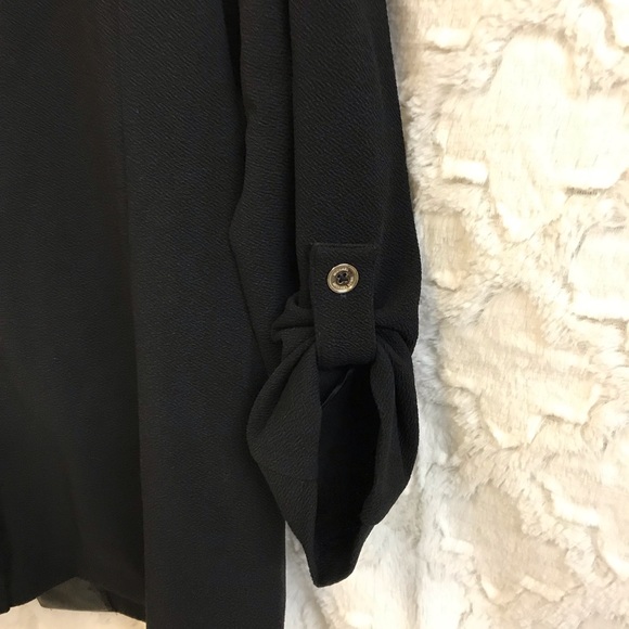 Michael Kors Casual Black Blazer w/Vegan Leather - Picture 3 of 6
